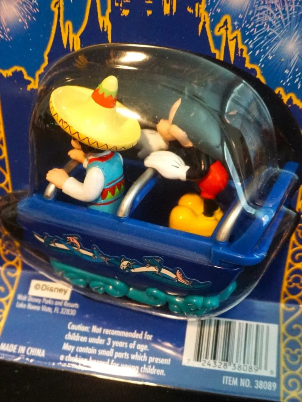 Disney Theme Park Die Cast Medal Vehicle Small World Mickey Mouse